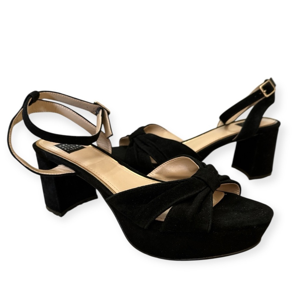 White House Black Market Suede Platform Sandals Size 9 Never Worn - Picture 3 of 10